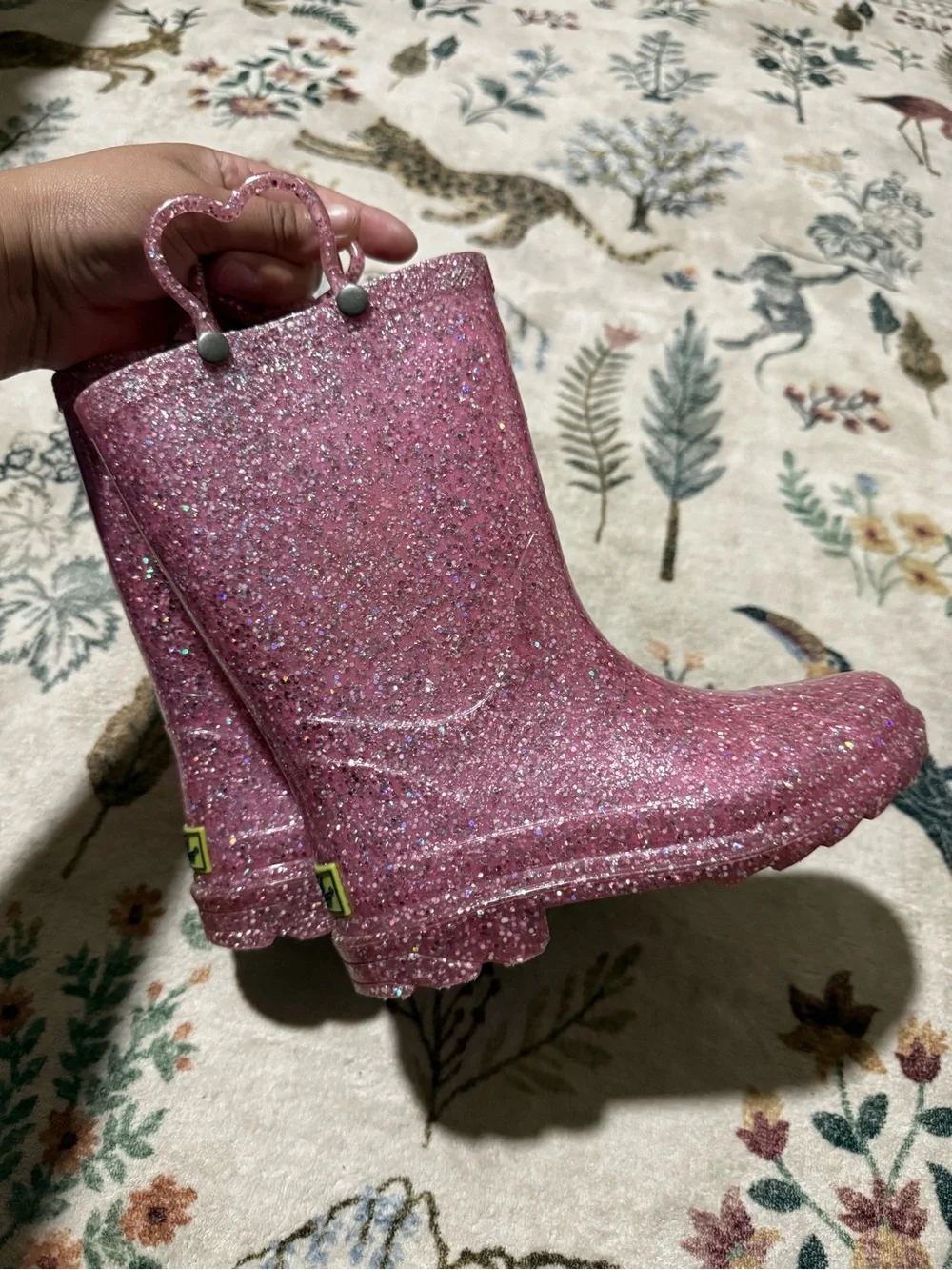 Western Chief 12 Toddler Abby Glitter Lighted Shimmer Rain Boots Waterproof